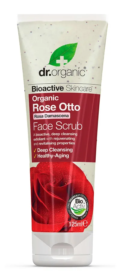Dr Organic Rose Otto Gezichtsscrub (125 ml)
