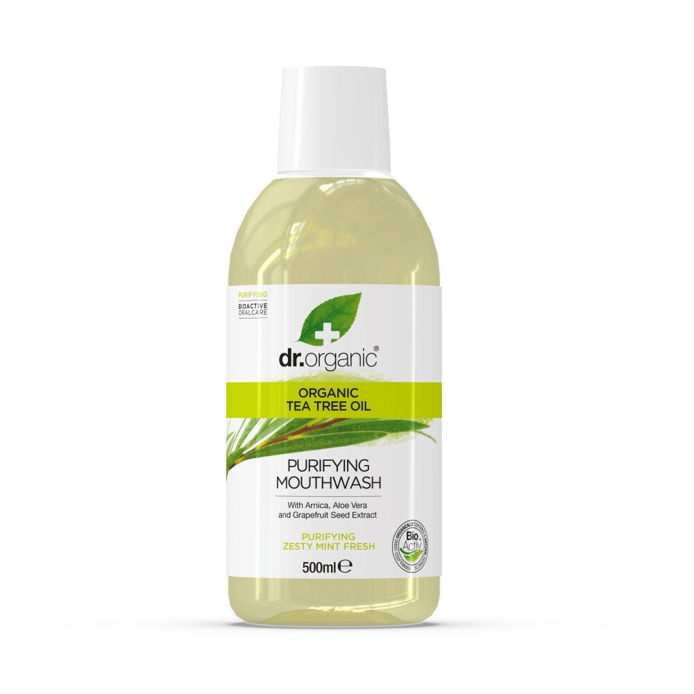 Dr Organic Tea Tree Oil Purifying Mouth Wash (500 ml)