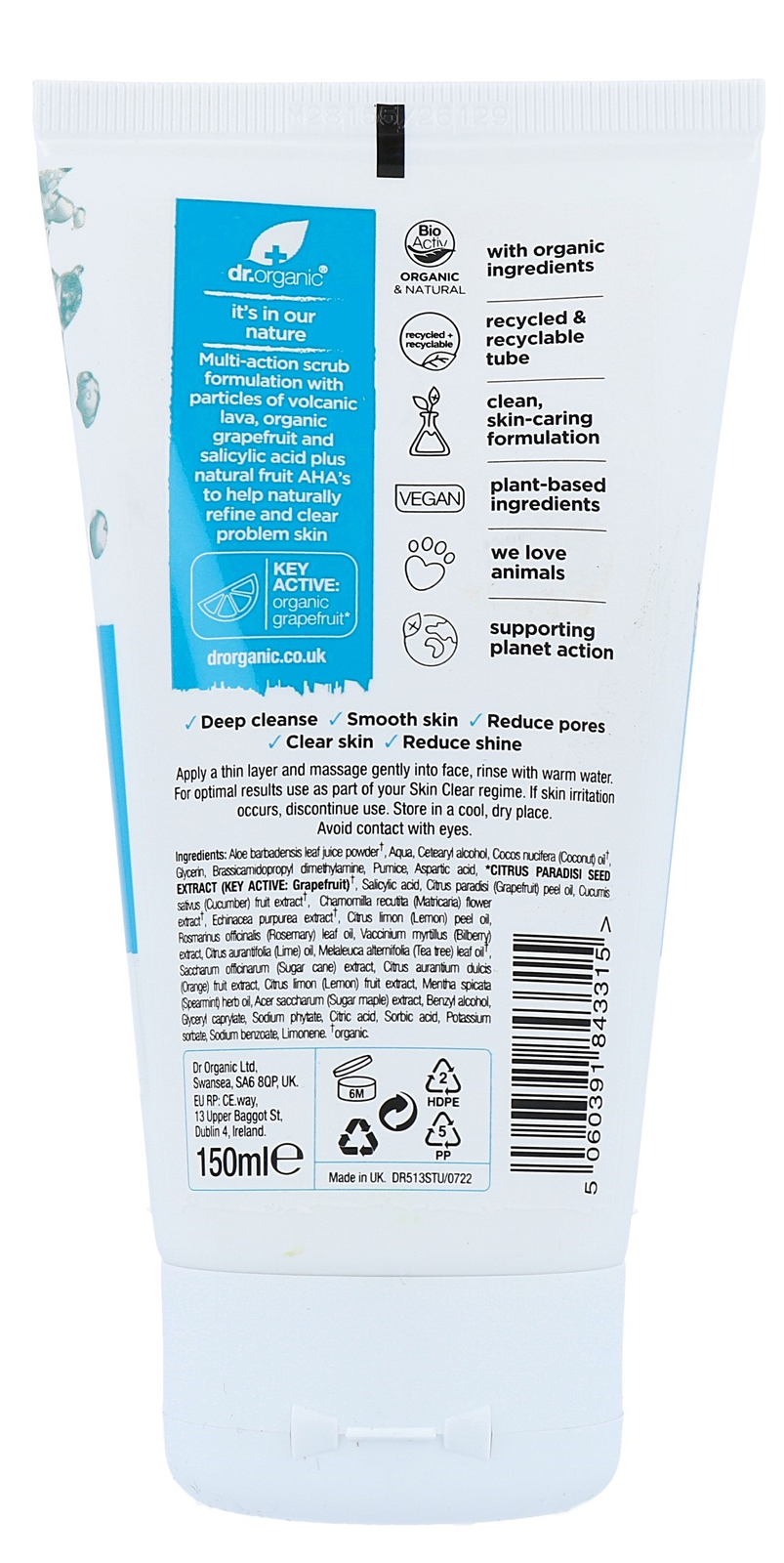 Dr Organic Skin Clear Exfoliating Scrub (150 ml)