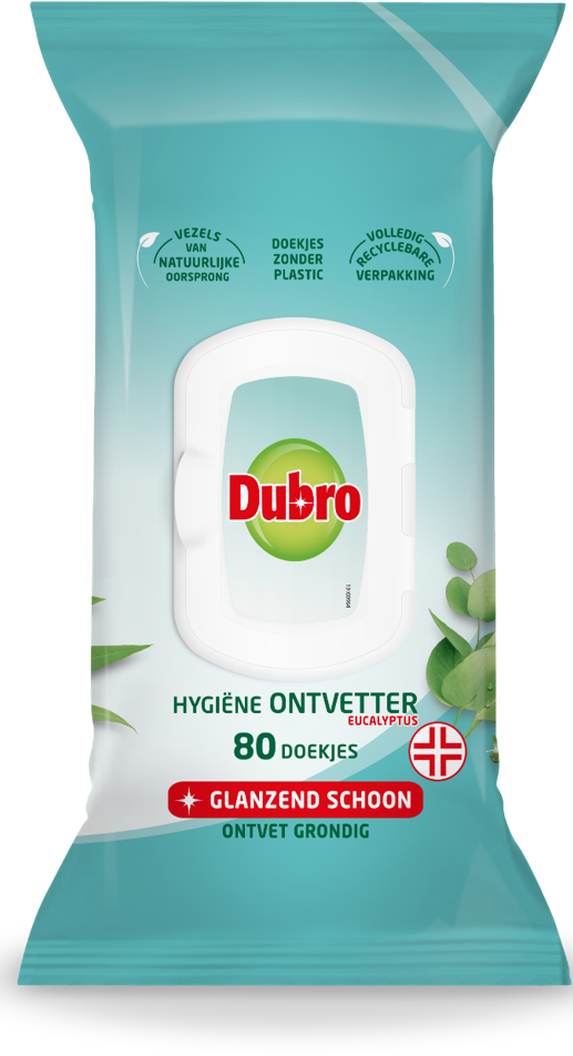 Dubro Hygiëne Ontvetter Doekjes Eucalyptus (80 stuks)