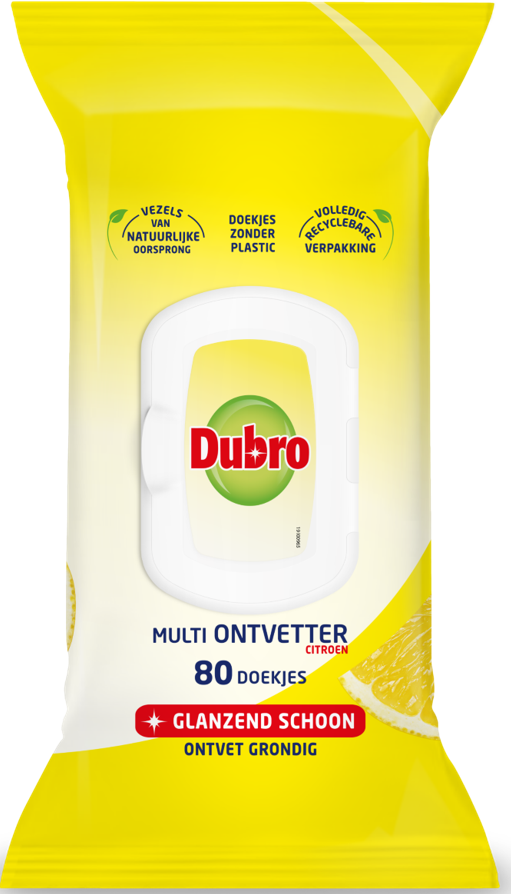 Dubro Multi Ontvetter Doekjes Citroen (80 stuks)