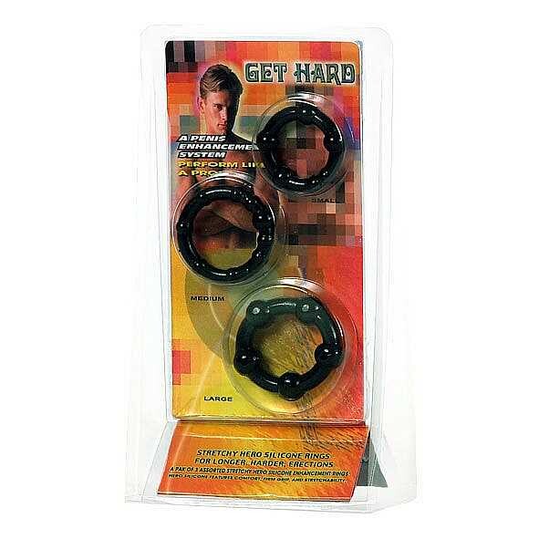 Eros Get Hard Three Rings Black (1 stuk)
