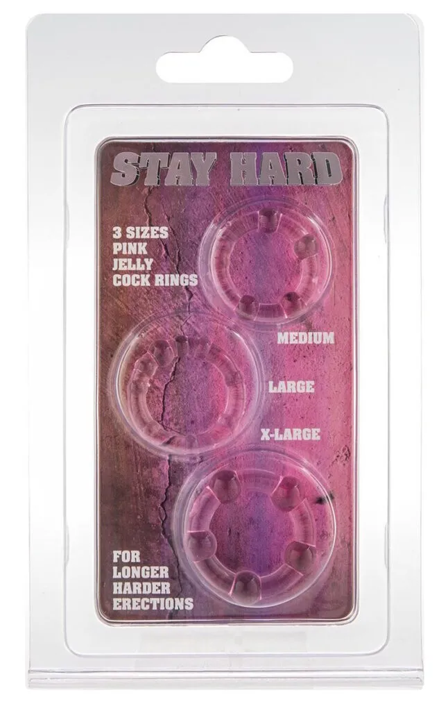 Eros Stay Hard Cock Rings Pink (3 stuks)