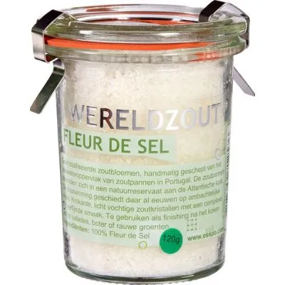 Esspo Fleur De Sel Wereld Zout - in Glazen Pot (120 gr)