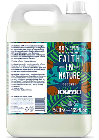 Faith in Nature Coconut Bodywash Navulverpakking (5000 ml)