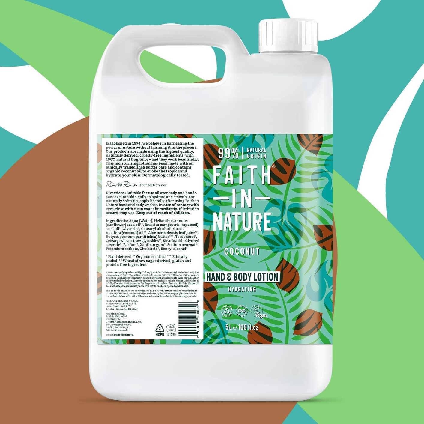 Faith in Nature Coconut Hand & Body Lotion Navulverpakking (5000 ml)