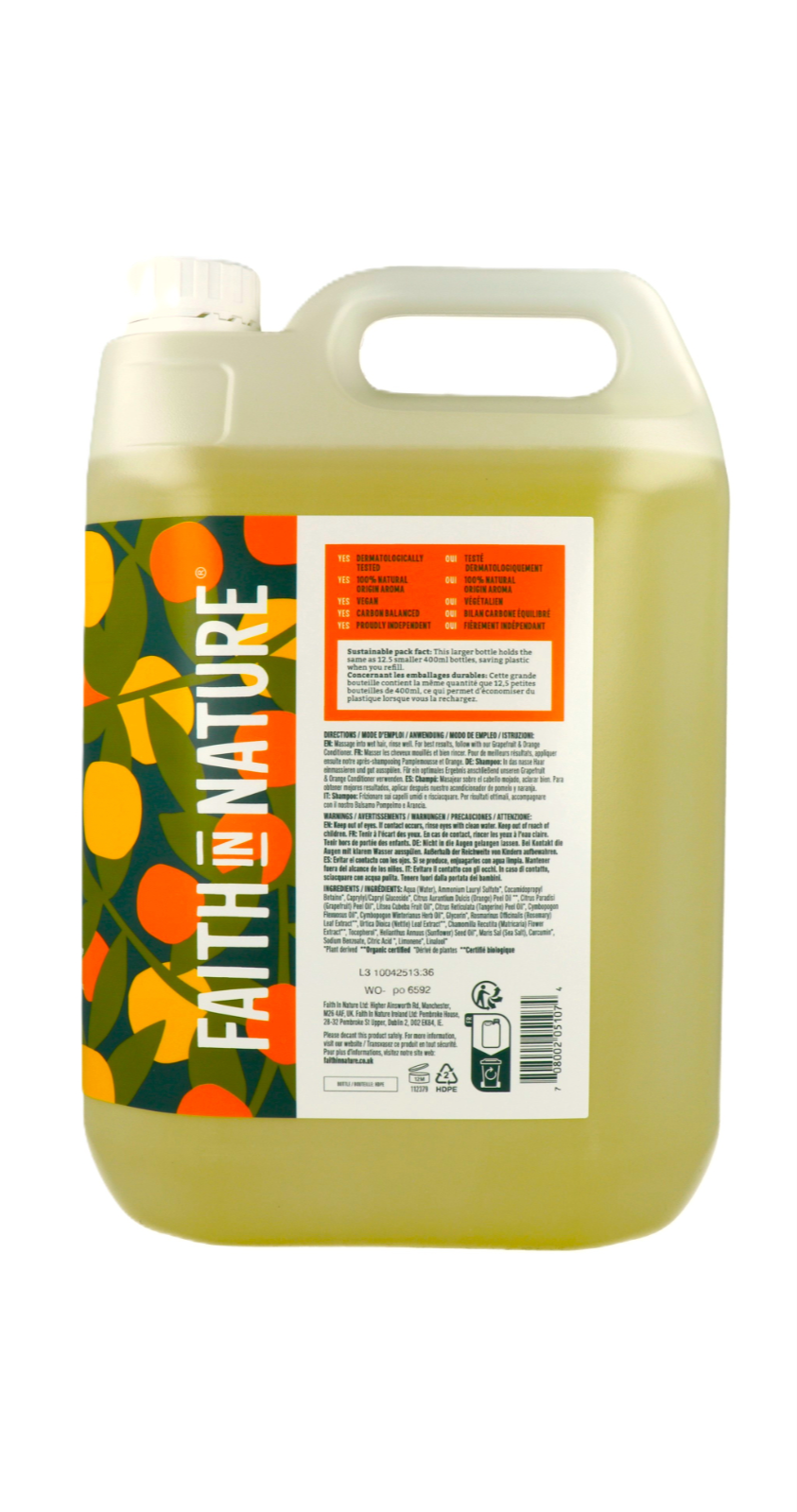 Faith in Nature Grapefruit & Orange Shampoo Navulling (5000 ml)