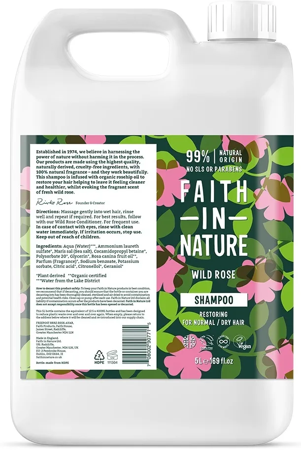 Faith in Nature Wildrose Shampoo (5000 ml)