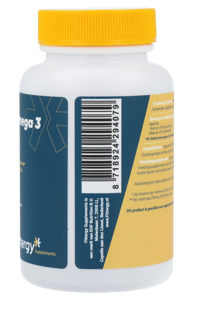 Fittergy Vegan Omega3 Forte Epa en Dha Softgels (60 softgels)