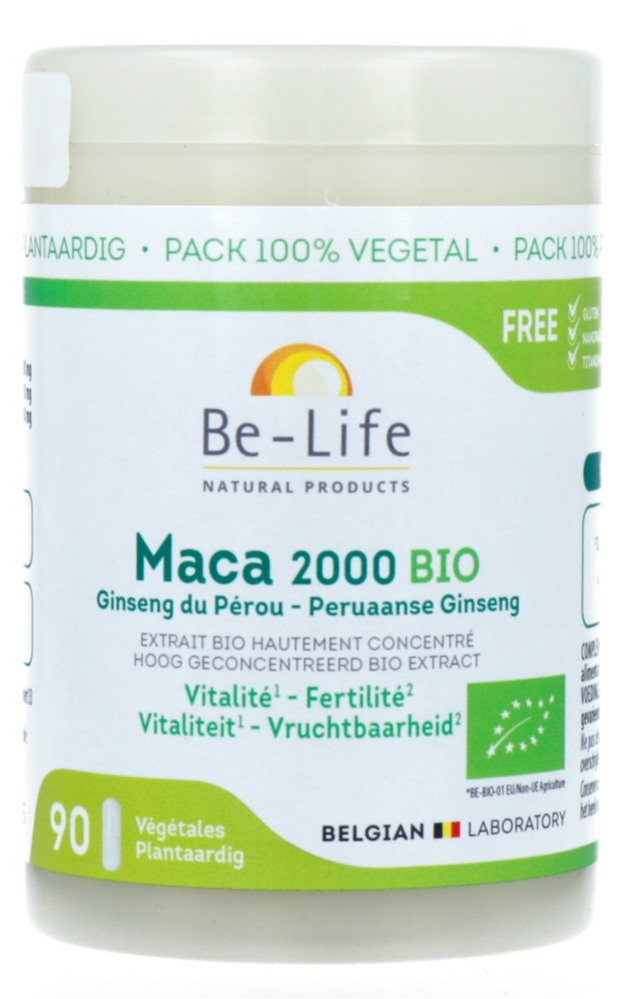 Be-life Maca 2000 Bio - Peruaanse Ginseng (90 vegetarische capsules)