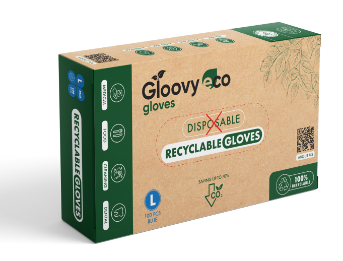 Gloovy Eco Recyclebare Handschoenen Blauw L (100 stuks)