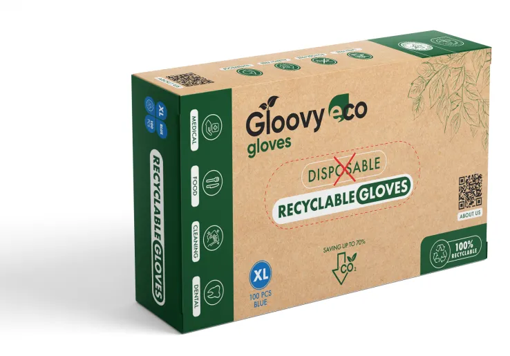 Gloovy Eco Recyclebare Handschoenen Blauw XL (100 stuks)