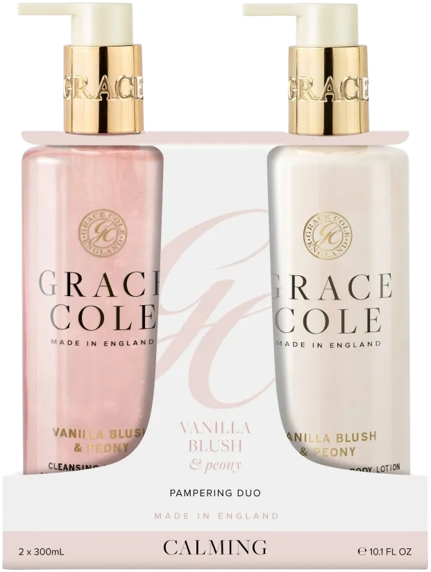 Grace Cole Vanilla Blush & Peony Pampering Hand Care Duo (600 ml)