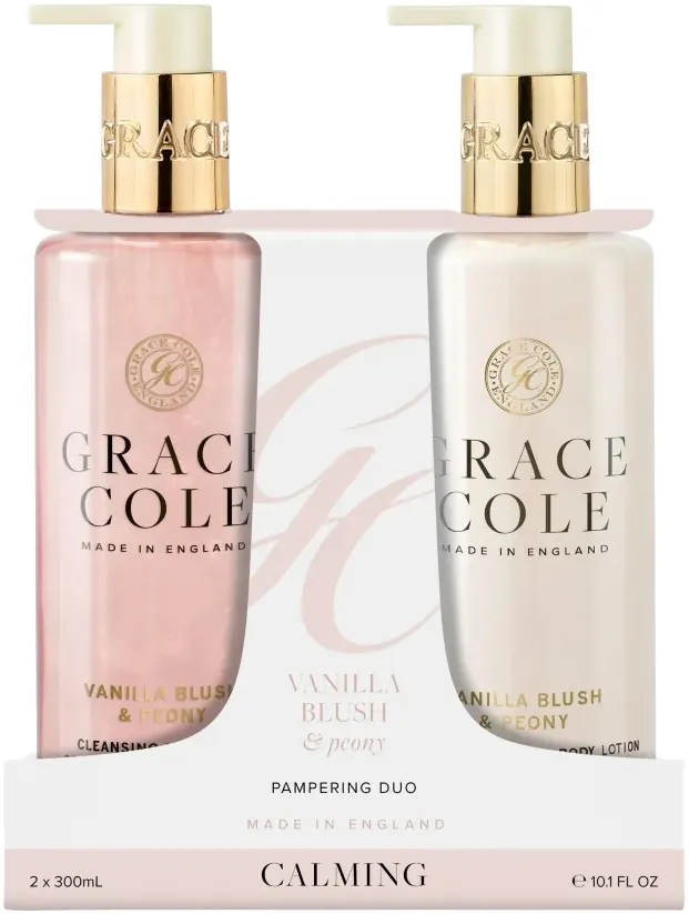 Grace Cole Vanilla Blush & Peony Pampering Hand Care Duo (600 ml)