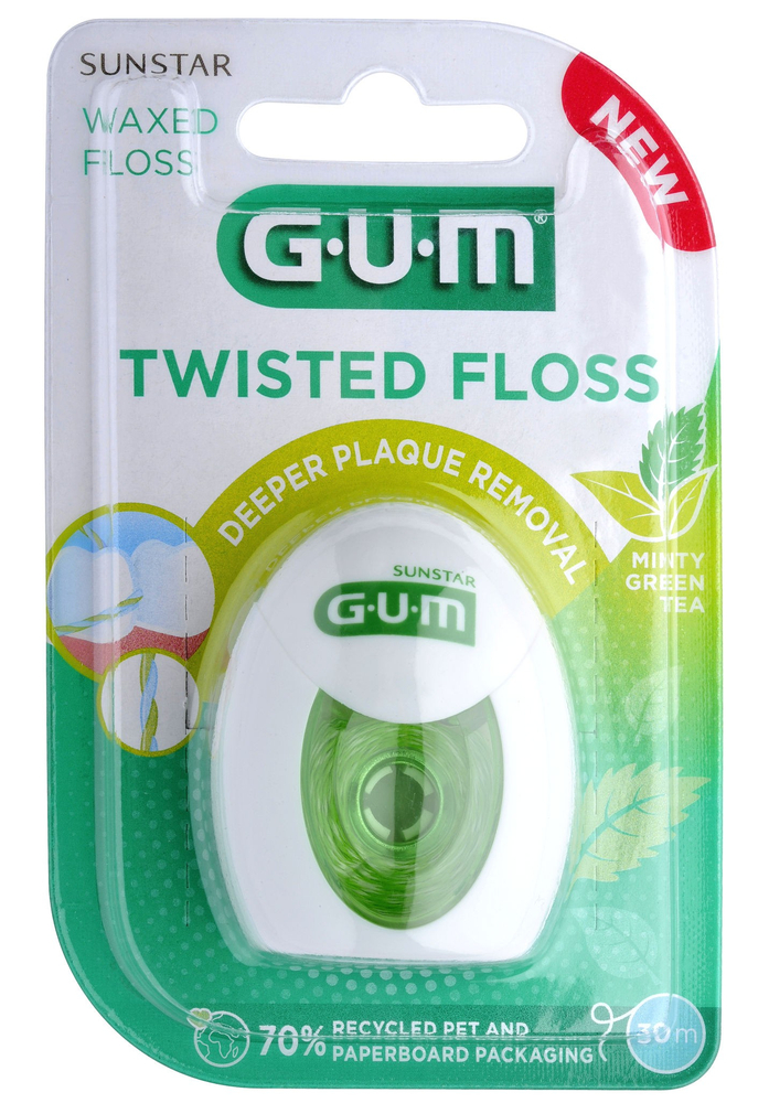 Gum Twisted Floss Minty Green Tea (1 stuk)