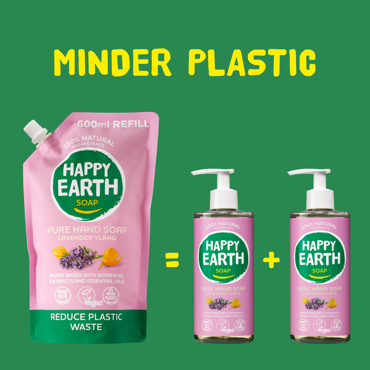 Happy Earth Pure Hand Soap Refill Lavender Ylang (600 ml) - image 2