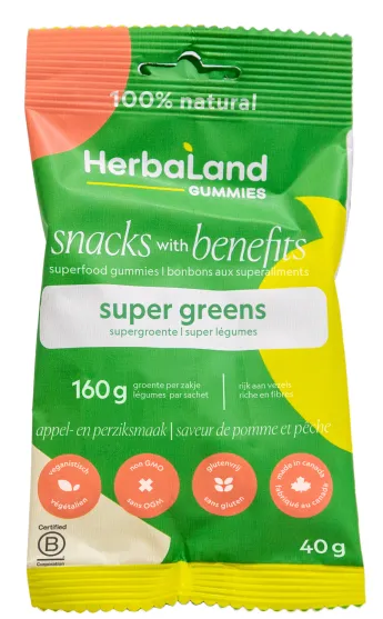 Herbaland Gummies Super Greens Appel en Perzik (40 gr)