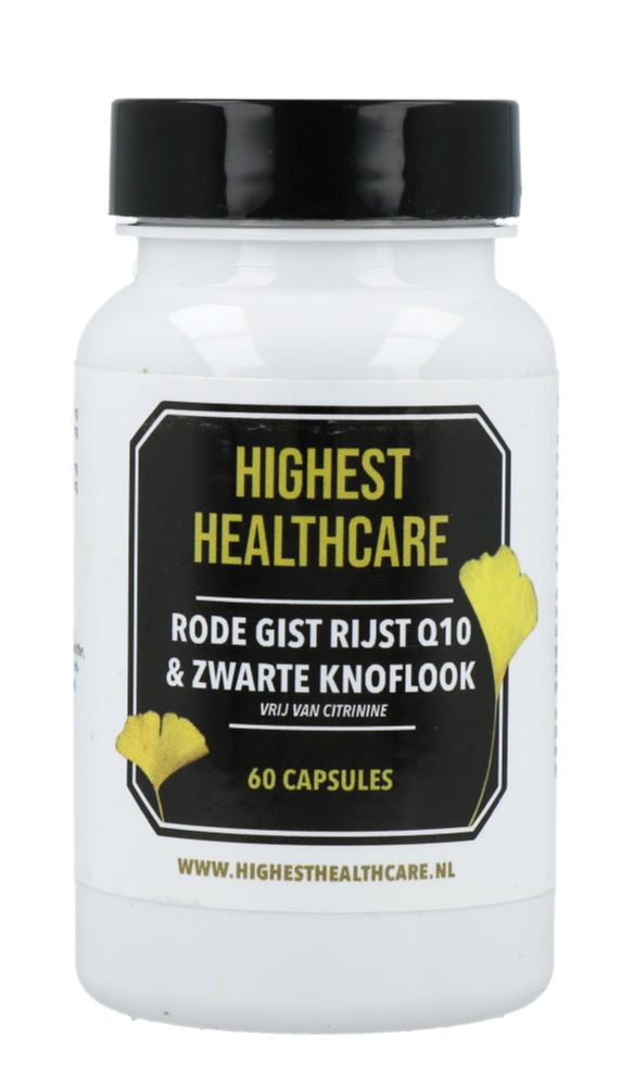 Highest Healthcare Rode Rijst Q10 & Zwarte Knoflook Capsules (60 capsules)