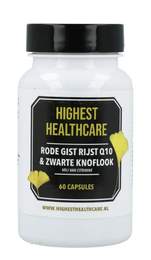 Highest Healthcare Rode Rijst Q10 & Zwarte Knoflook Capsules (60 capsules)