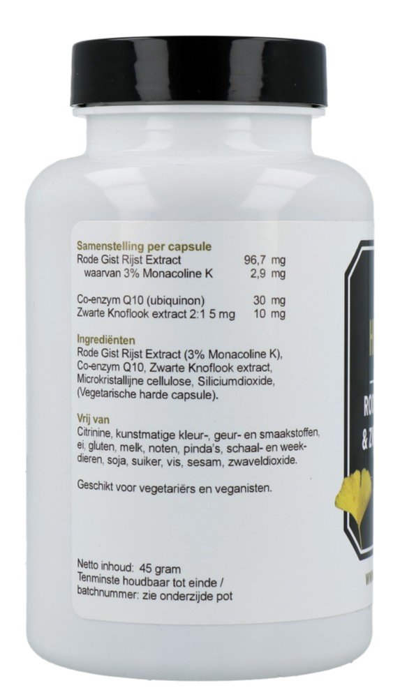 Highest Healthcare Rode Rijst Q10 & Zwarte Knoflook Capsules (180 capsules)