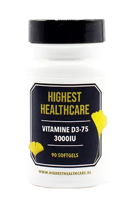 Highest Healthcare Vitamine D3-75 3000iu Softgels (90 capsules)