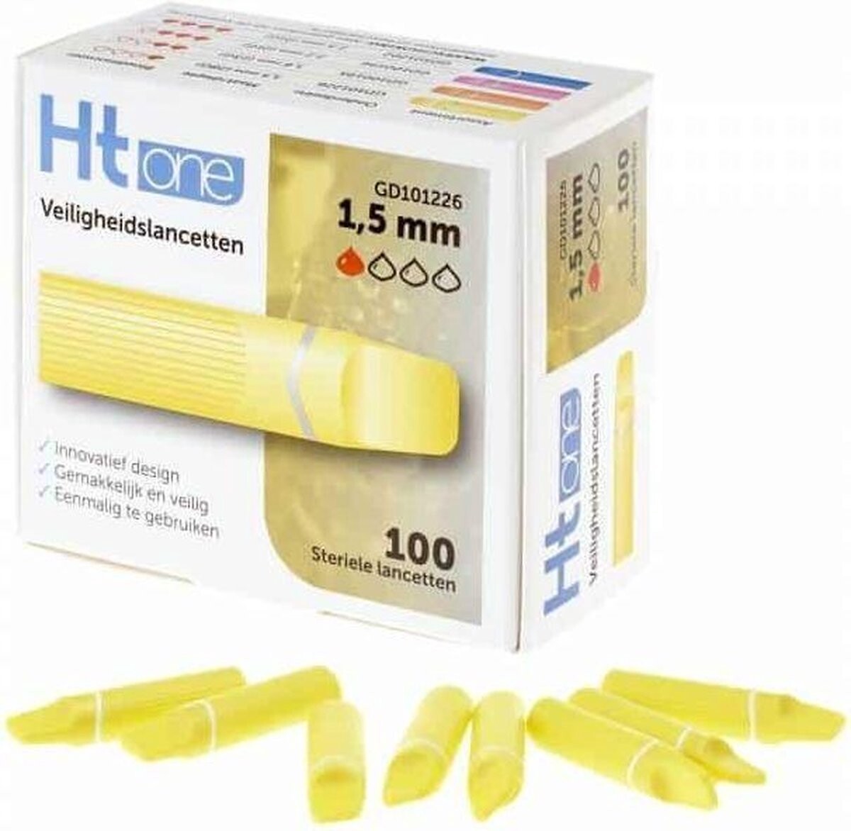 Ht One Veiligheidslancet 1,5mm (100 stuks)