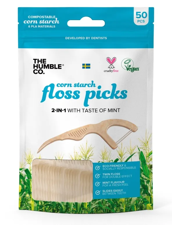 The Humble Co. Floss Pick 2-in-1 (1 stuk)