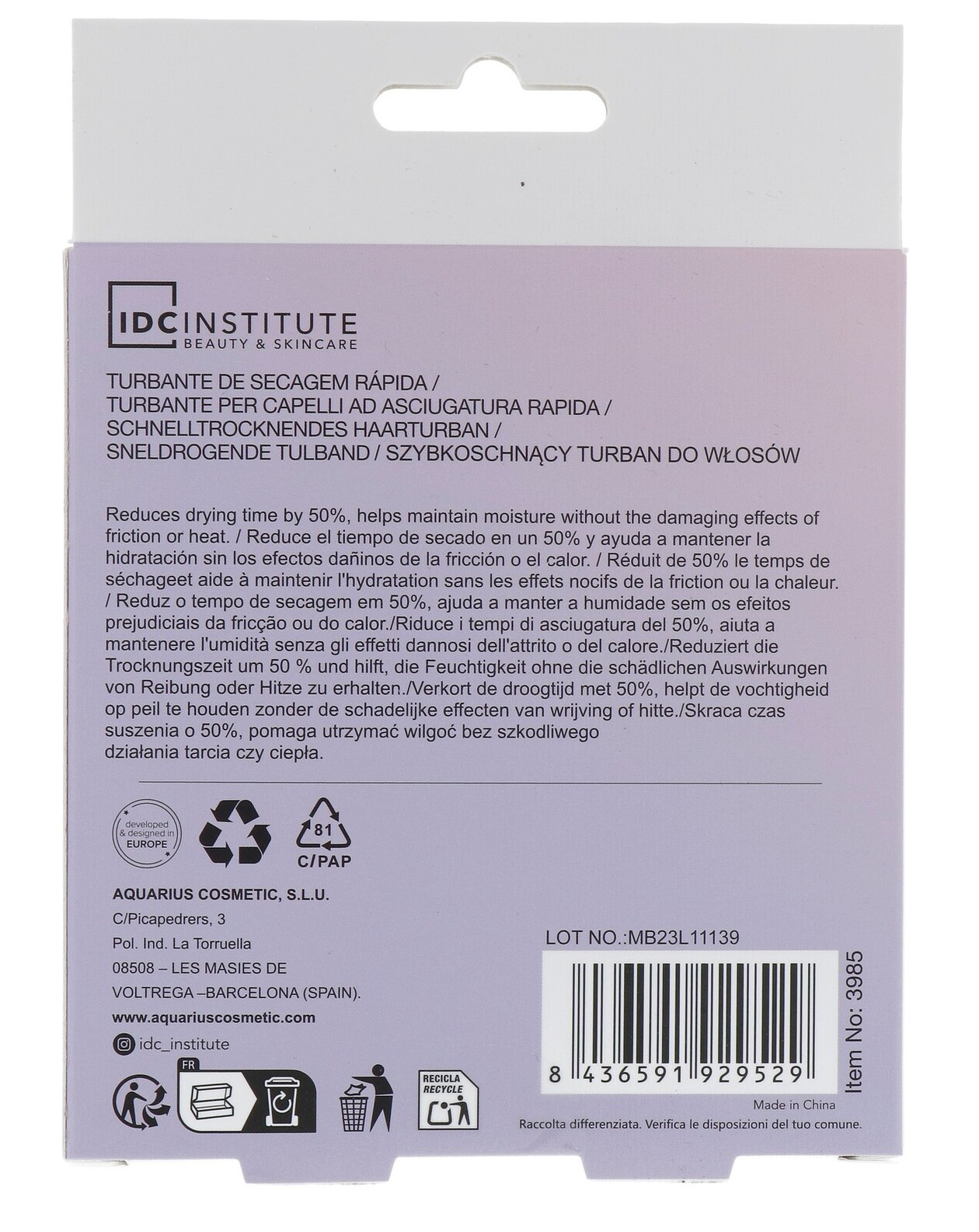 Idc Institute Fast Drying Hair Turban (1 stuk) - image 2