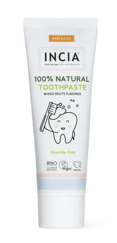 Incia 100% Natural Toothpaste Fluoride Free Mixed Fruits Flavored (50 ml)