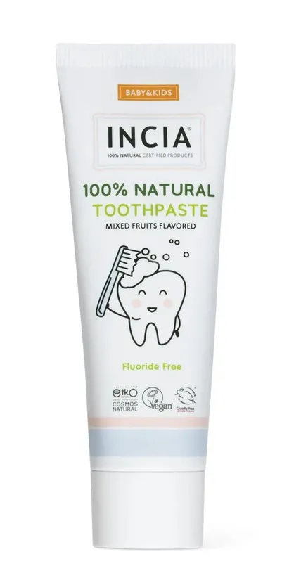 Incia 100% Natural Toothpaste Fluoride Free Mixed Fruits Flavored (50 ml)