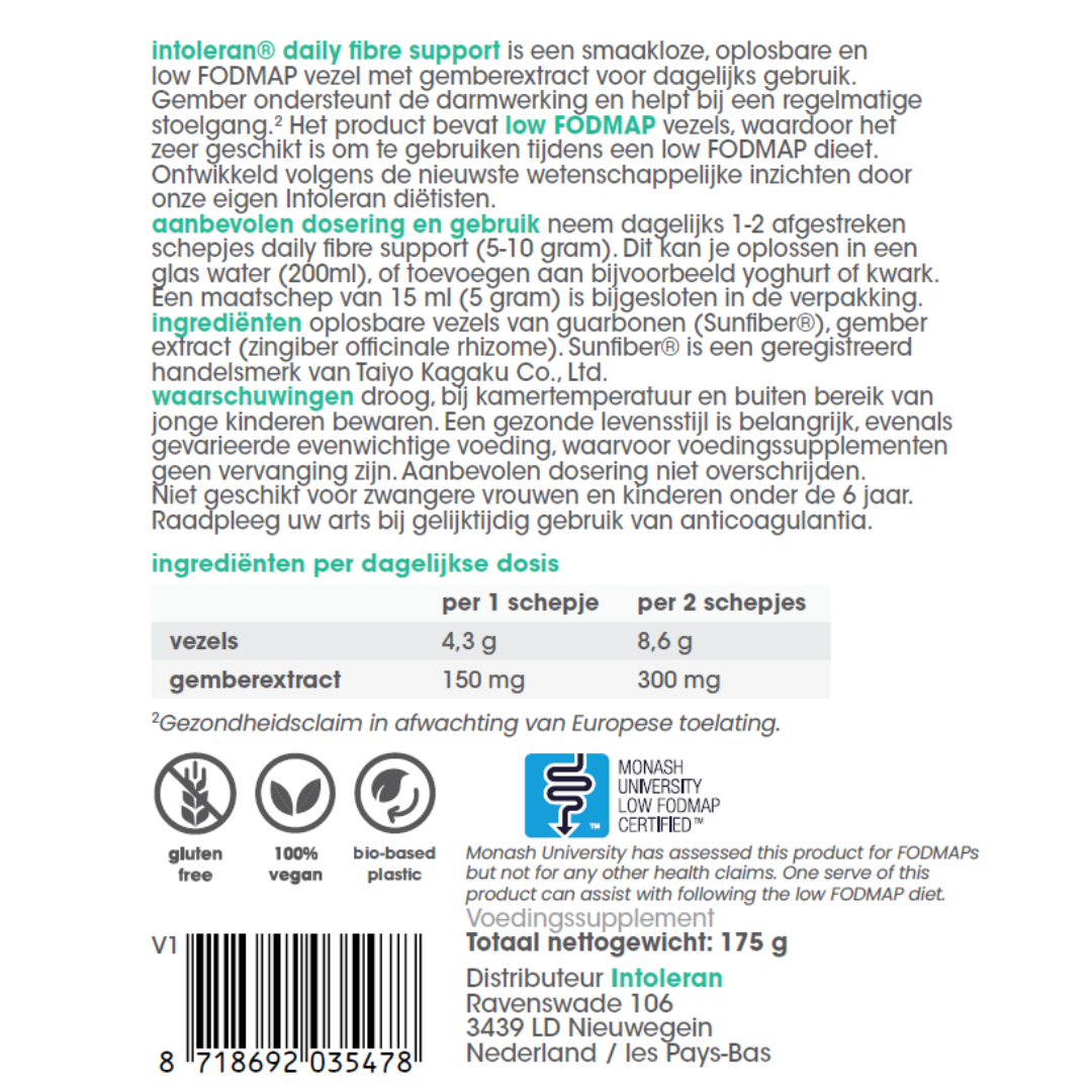 Intoleran Fibre Support Stoelgang Poeder (175 gr) - image 6