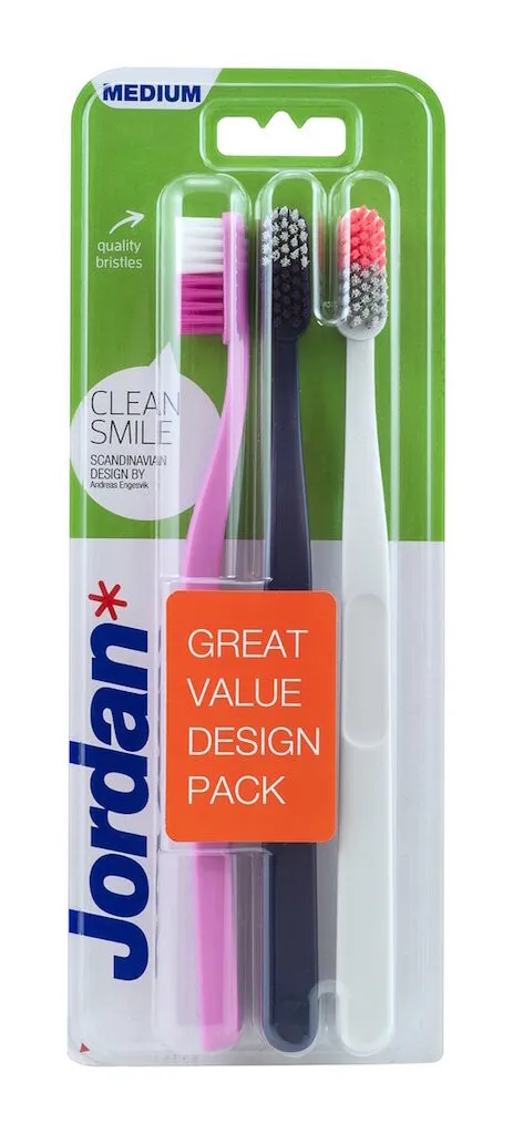 Jordan Tandenborstel Clean Smile Medium 3-pack (1 stuk)