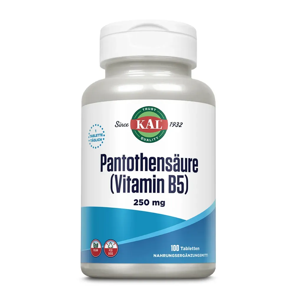 Kal Vitamine B5 250mg Tabletten (100 tabletten)