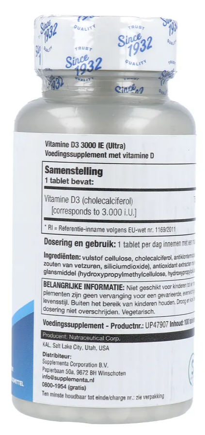 Kal Ultra D3 3000 Ie Tabletten (100 stuks)