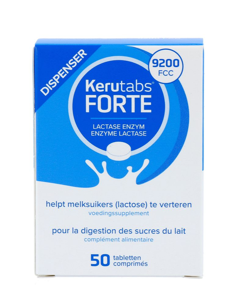 Kerutabs Forte Lactase Enzym 9200 Fcc Tabletten (50 tabletten)
