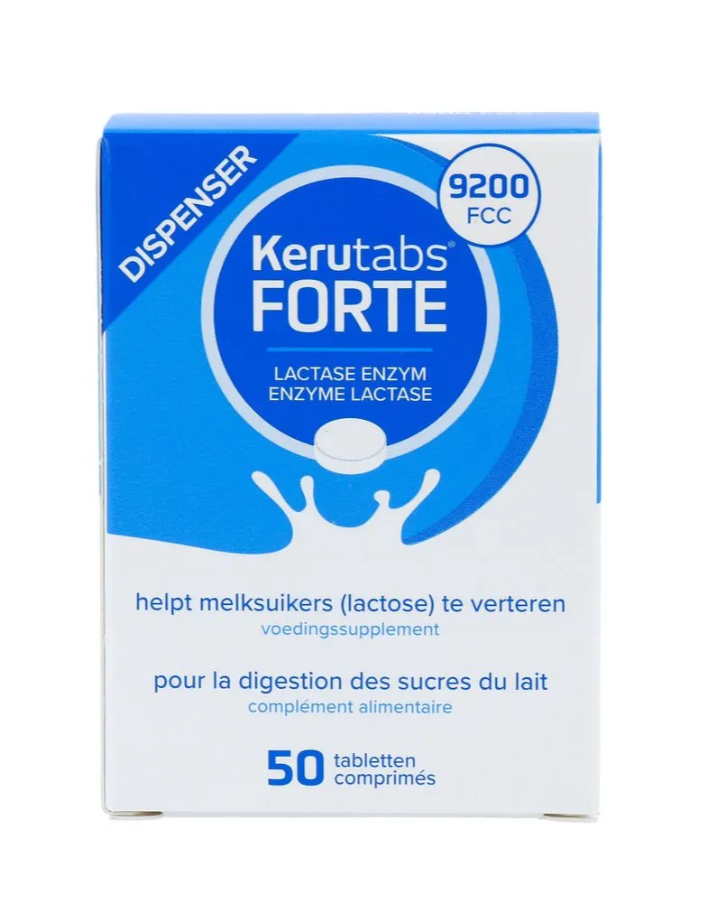 Kerutabs Forte Lactase Enzym 9200 Fcc Tabletten (50 tabletten)