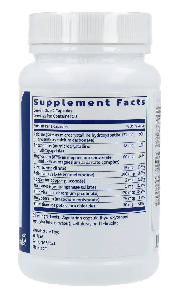 Klaire Labs Multi-mineral Complex Capsules (100 stuks)