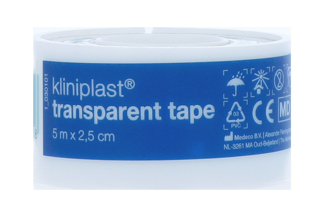 Klinion Kliniplast Transparant Hechtpleister 2,5cm (1 stuk)