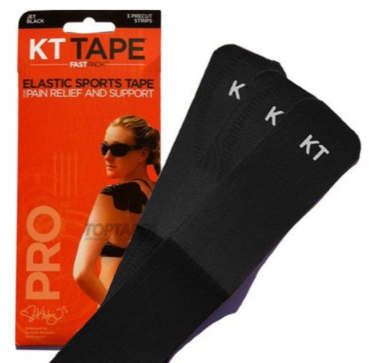Kt Tape Pro Fastpack Elastic Sports Tape Strips Gitzwart (3 stuks)