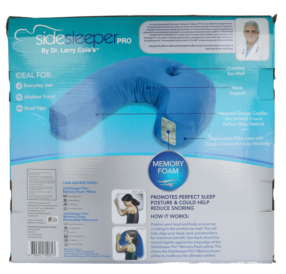 Dr. Larry Cole Side Sleeper Pro Neck & Back Pillow (1 stuk)