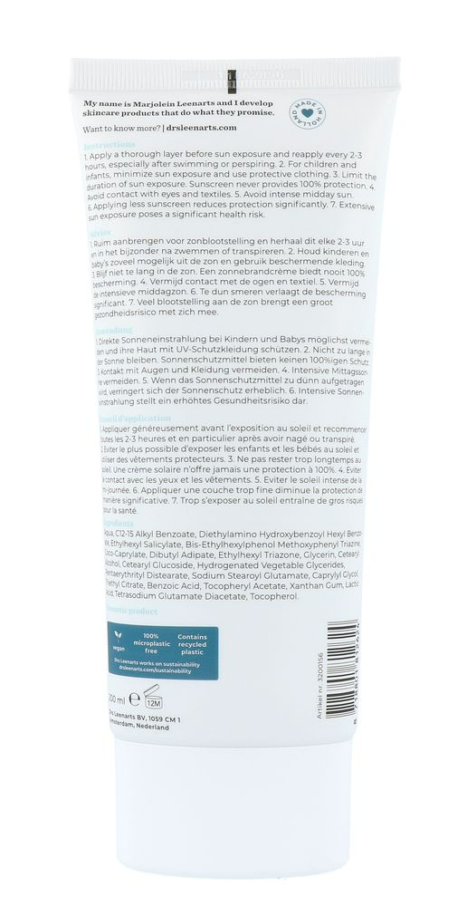 Drs Leenarts Sun Care SPF30 Normale Gevoelige Huid Parfumvrij (200 ml)