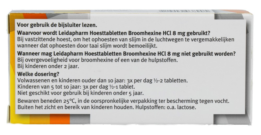 Leidapharm Broomhexine HCI 8 mg Hoesttabletten (30 stuks) - image 2