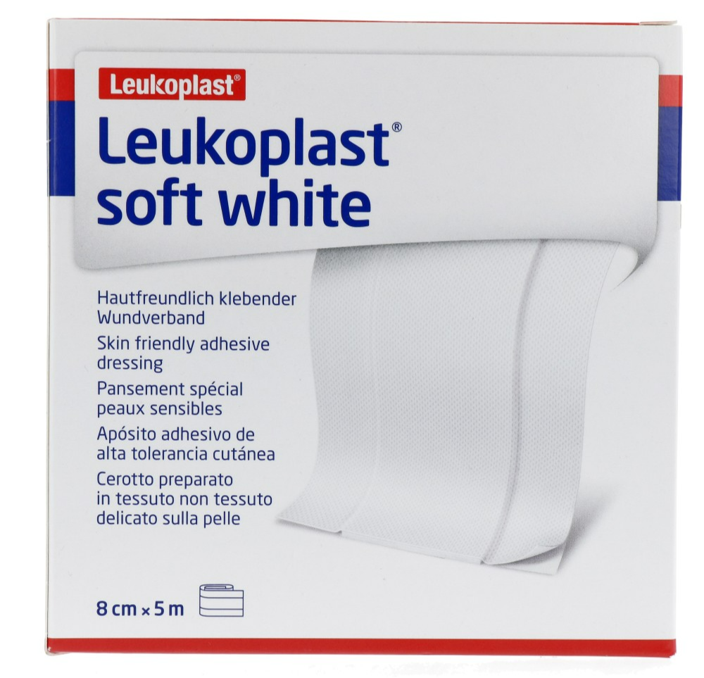 Leukoplast Soft White Wondpleister 5m x 8cm (1 stuk)
