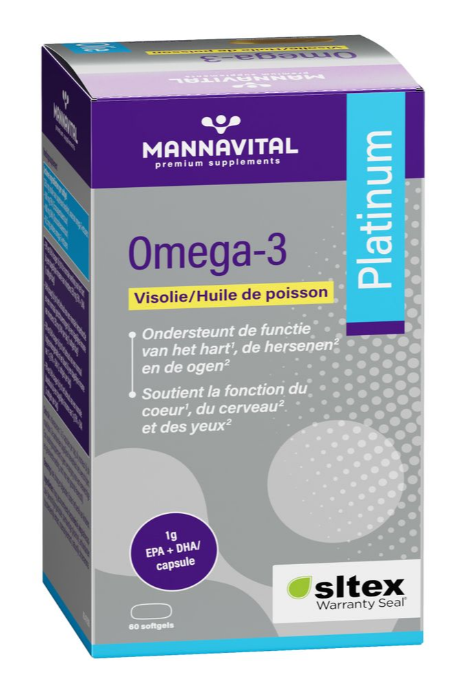 Mannavital Omega-3 Visolie Platinum Softgels (60 softgels)