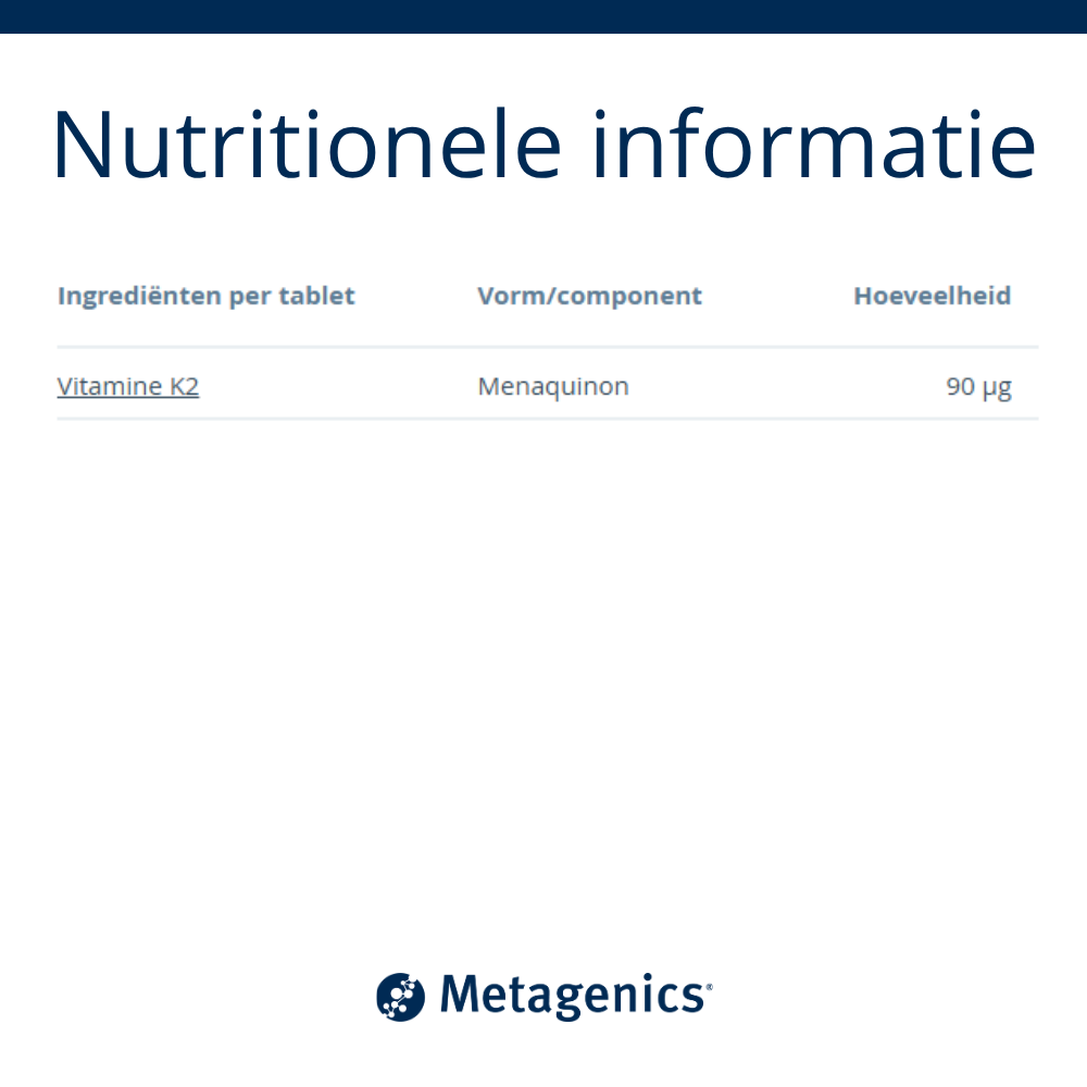 Metagenics Vitamine K2 Tabletten (56 tabletten) - image 5