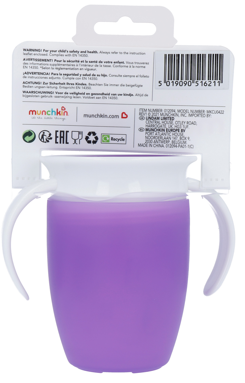 Munchkin Miracle 360° Oefenbeker Paars (207 ml) - image 2