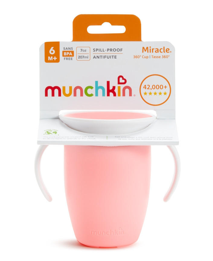Munchkin Miracle 360° Oefenbeker Roze (207 ml)