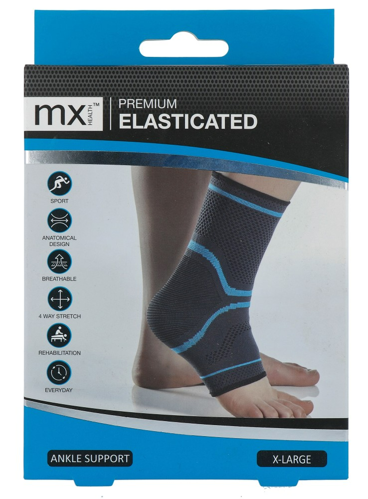 Mx Health Premium Elasticated Ankle Support XL (1 stuk)