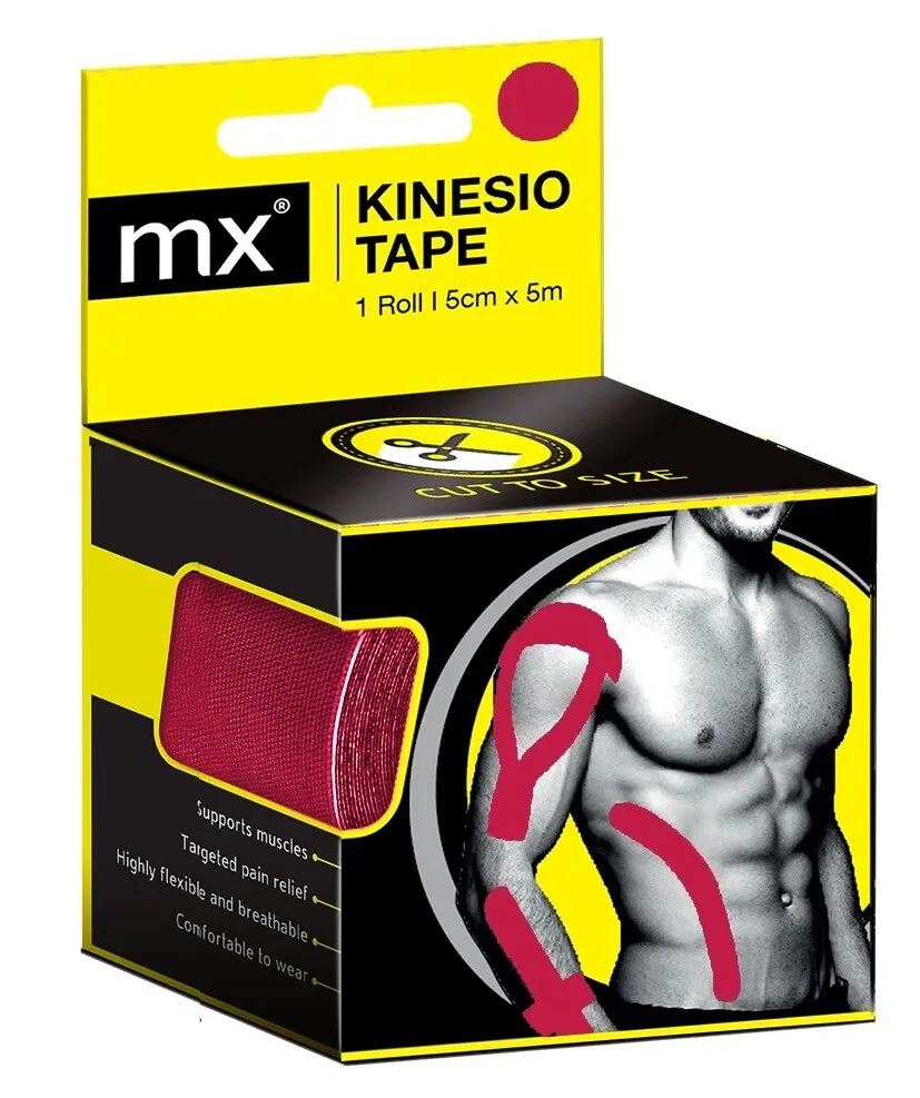 Mx Health Kinesio Tape Red 5cmx5m (1 stuk)
