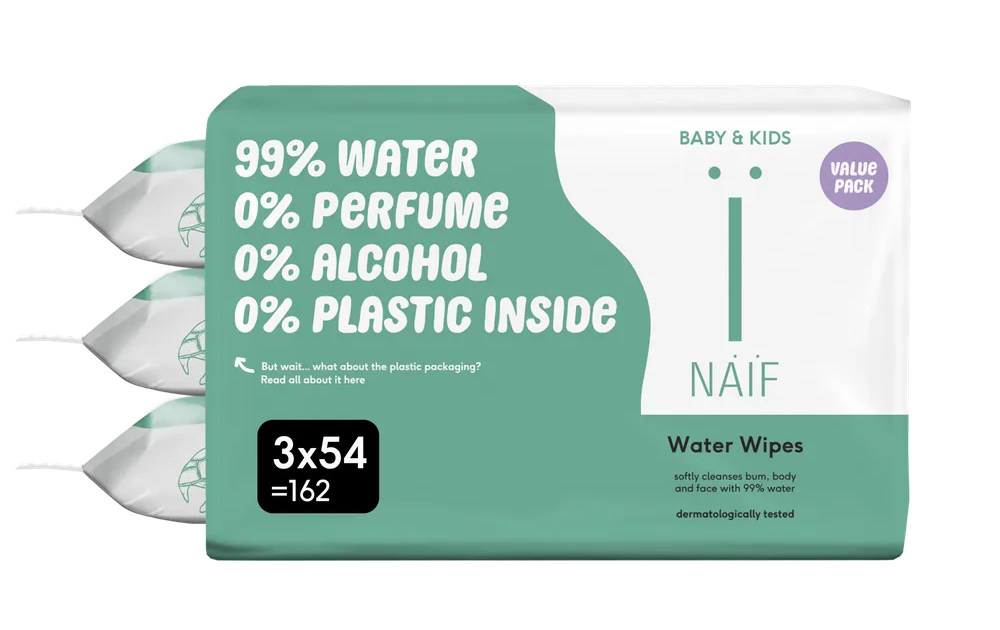Naif Baby & Kids Water Babydoekjes 3 x 54 Stuks (162 stuks)